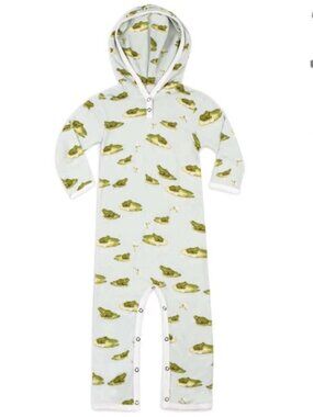 MILKBARN | Leapfrog Bamboo Hooded Romper | Size 6-12 Months
